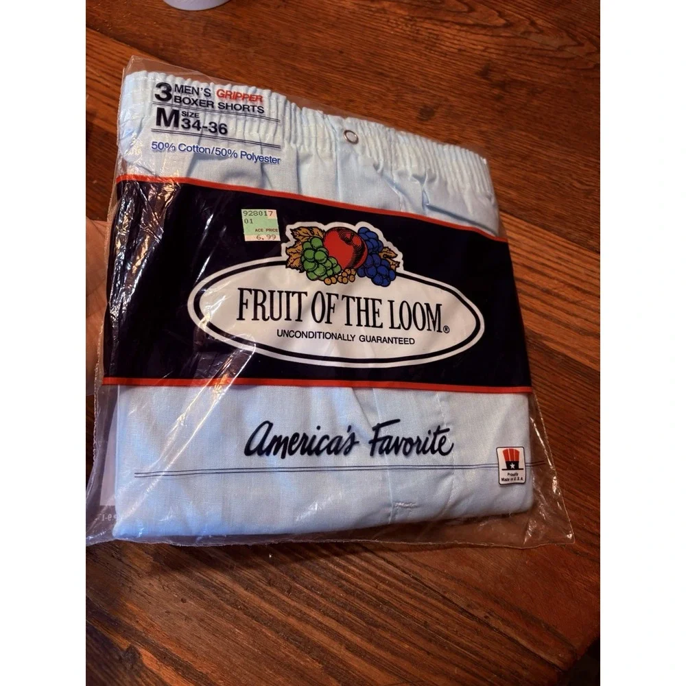 Vtg NOS 1980's Fruit Of The Loom Gripper Boxer Shorts 3 Pack Medium 34-36 USA